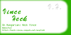 vince heck business card